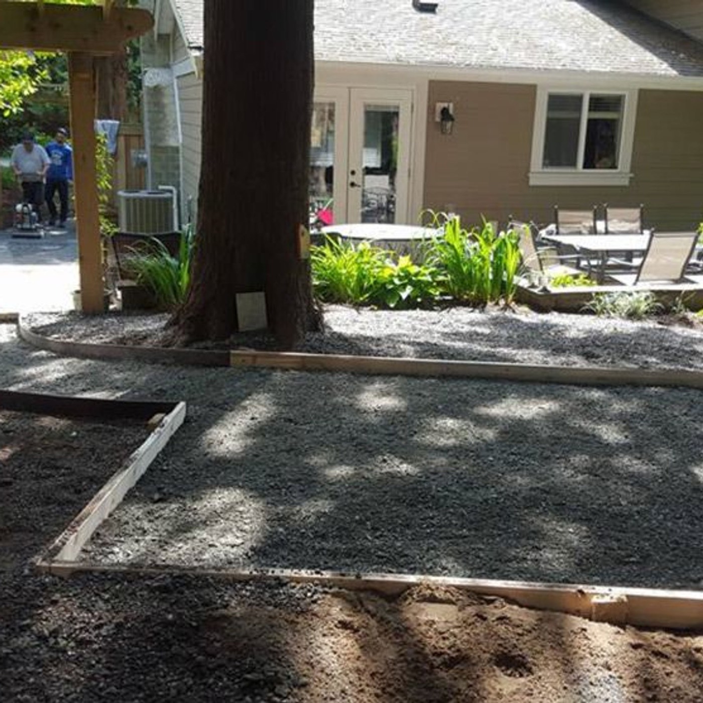 Concrete and landscaping